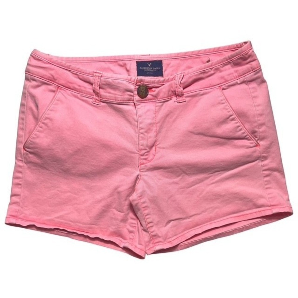 American Eagle Outfitters Womens SZ 6 Cotton Stretch Midi Shorts Pink -1679